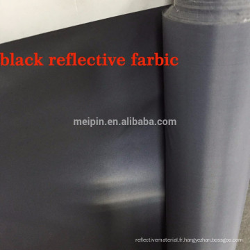 100% polyester tissu réfléchissant noir